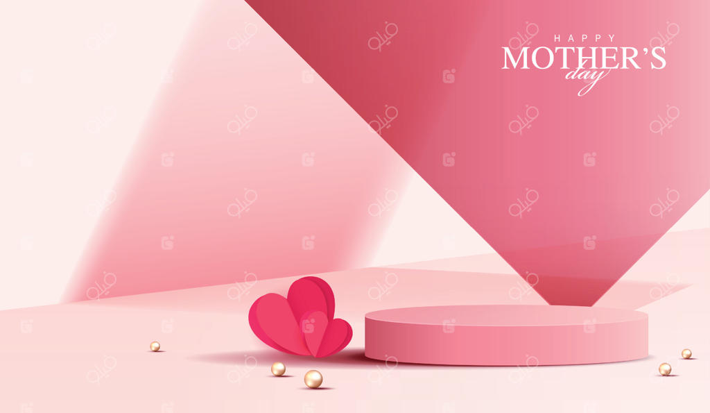 طراحی شیک کارت روز مادر با قلب‌ها و اشکال حرفه‌ای وکتور