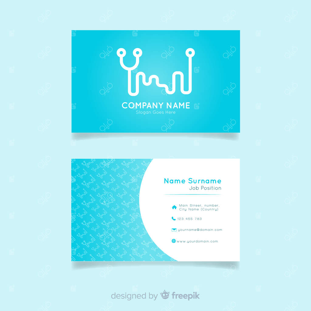 کارت ویزیت با طرح پزشکی به سبک ساده