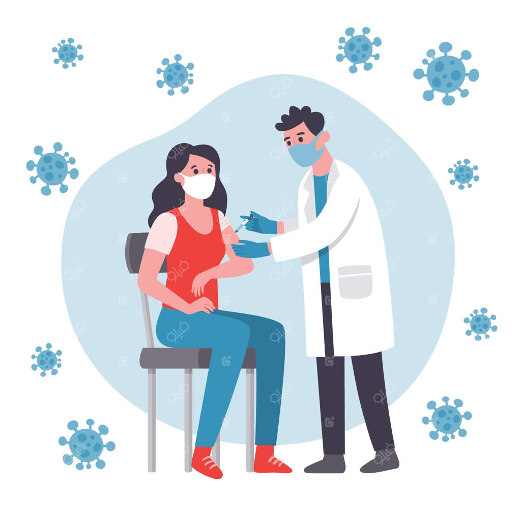 تصویر تزریق واکسن به بیمار توسط دکتر