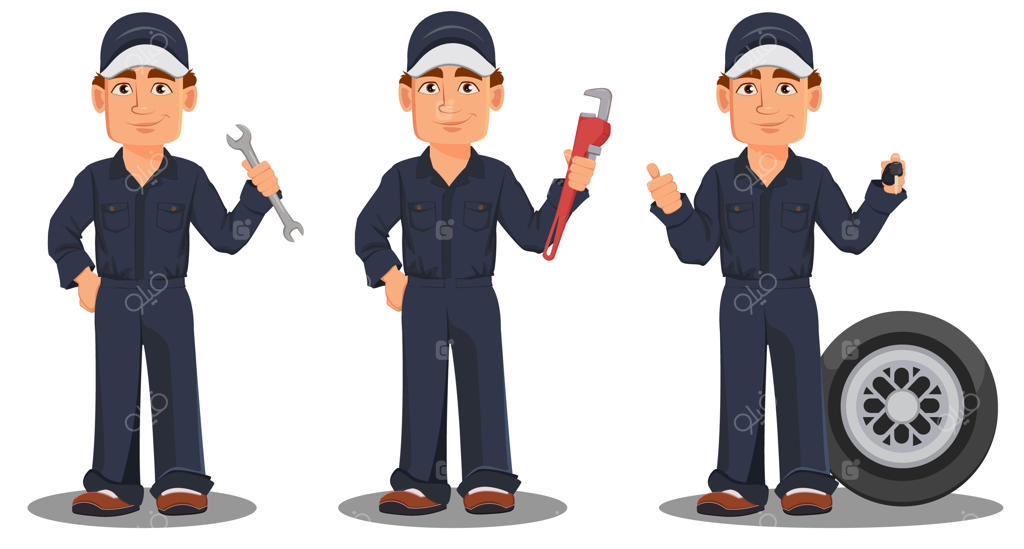 مکانیک حرفه‌ای خودرو با لباس فرم