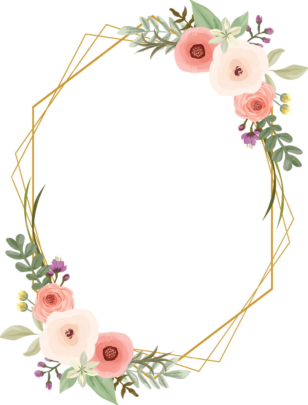 طراحی قاب گل خیره‌کننده برای دعوت‌نامه‌های شیک وکتور حرفه‌ای