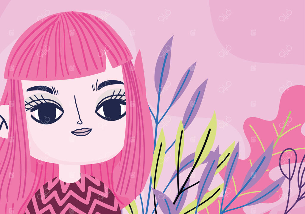 دختر و گل‌های طبیعی