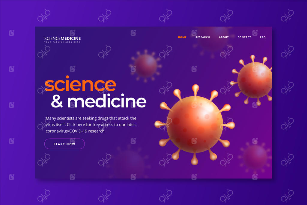 طرح مفهومی واقعی صفحه فرود ویروس کرونا