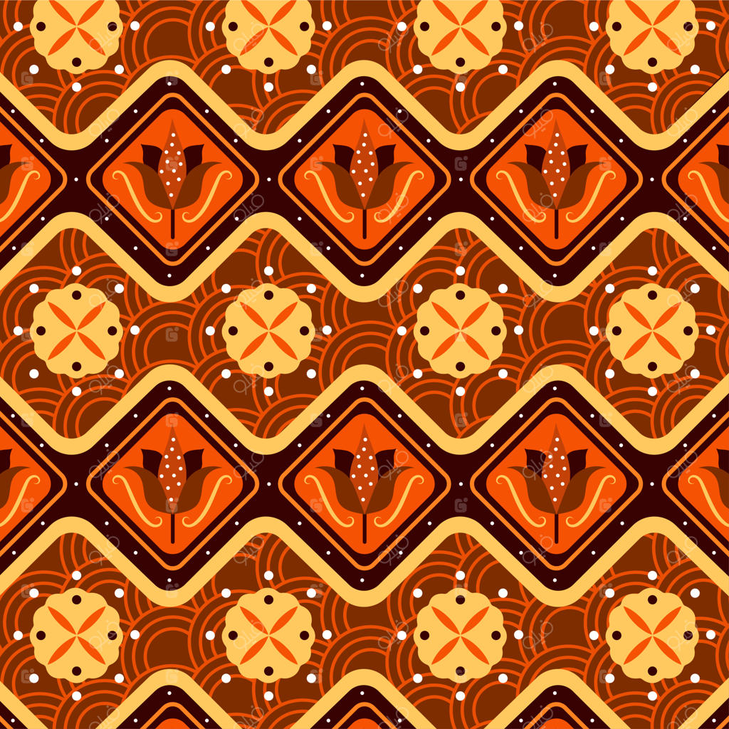 پترن پس‌زمینه طرح باتیک قهوه‌ای