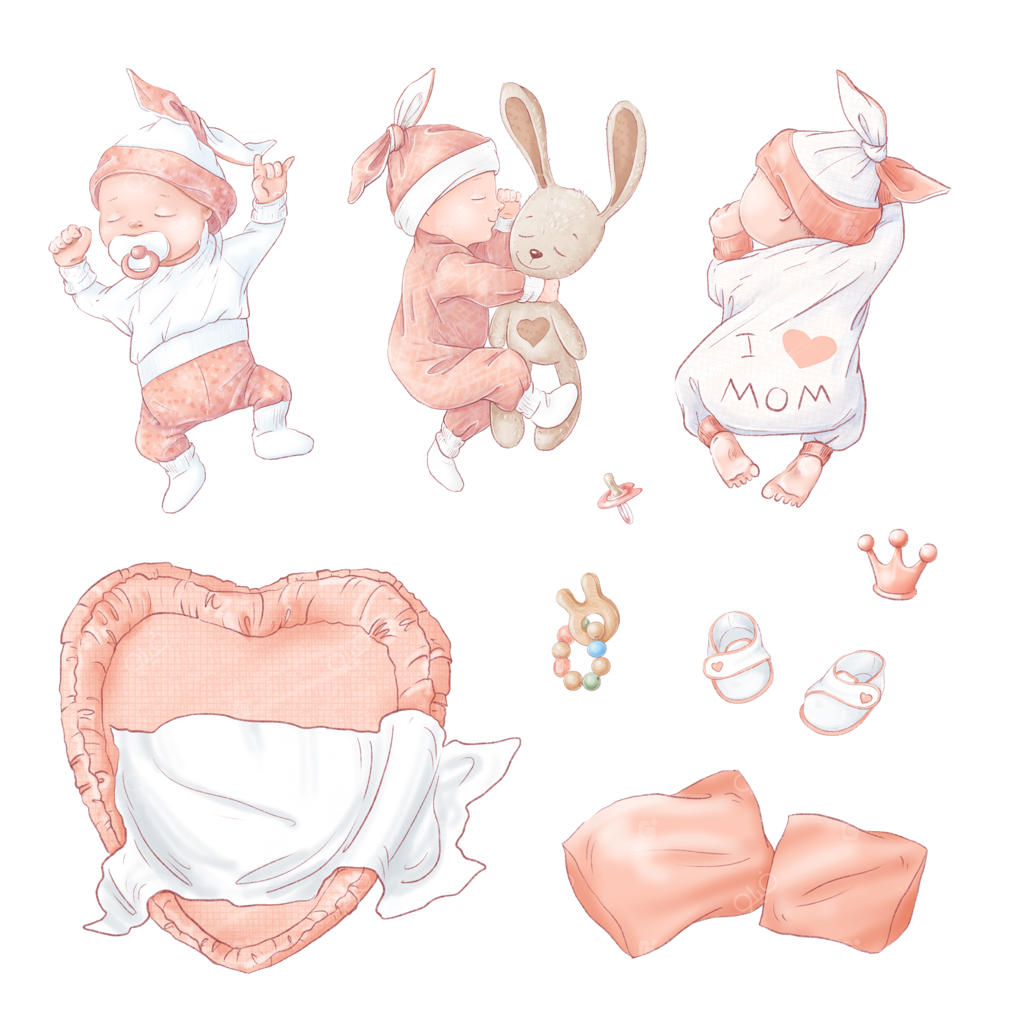 ست کامل برای جشن تولد نوزاد: طراحی‌های دستی