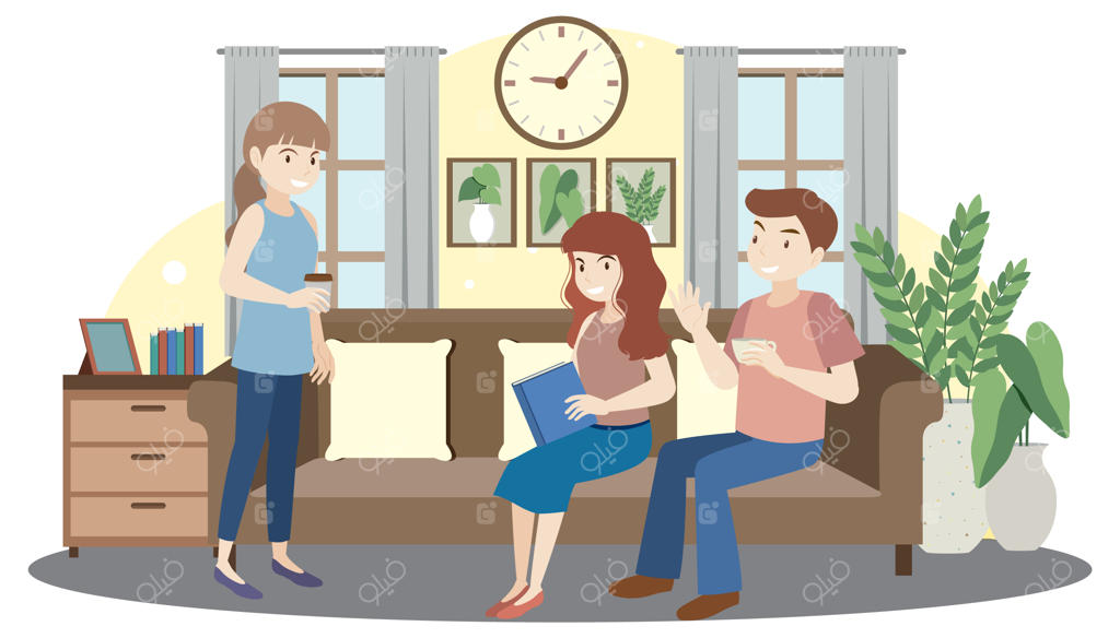 وقت گذرانی مردم در اتاق نشیمن