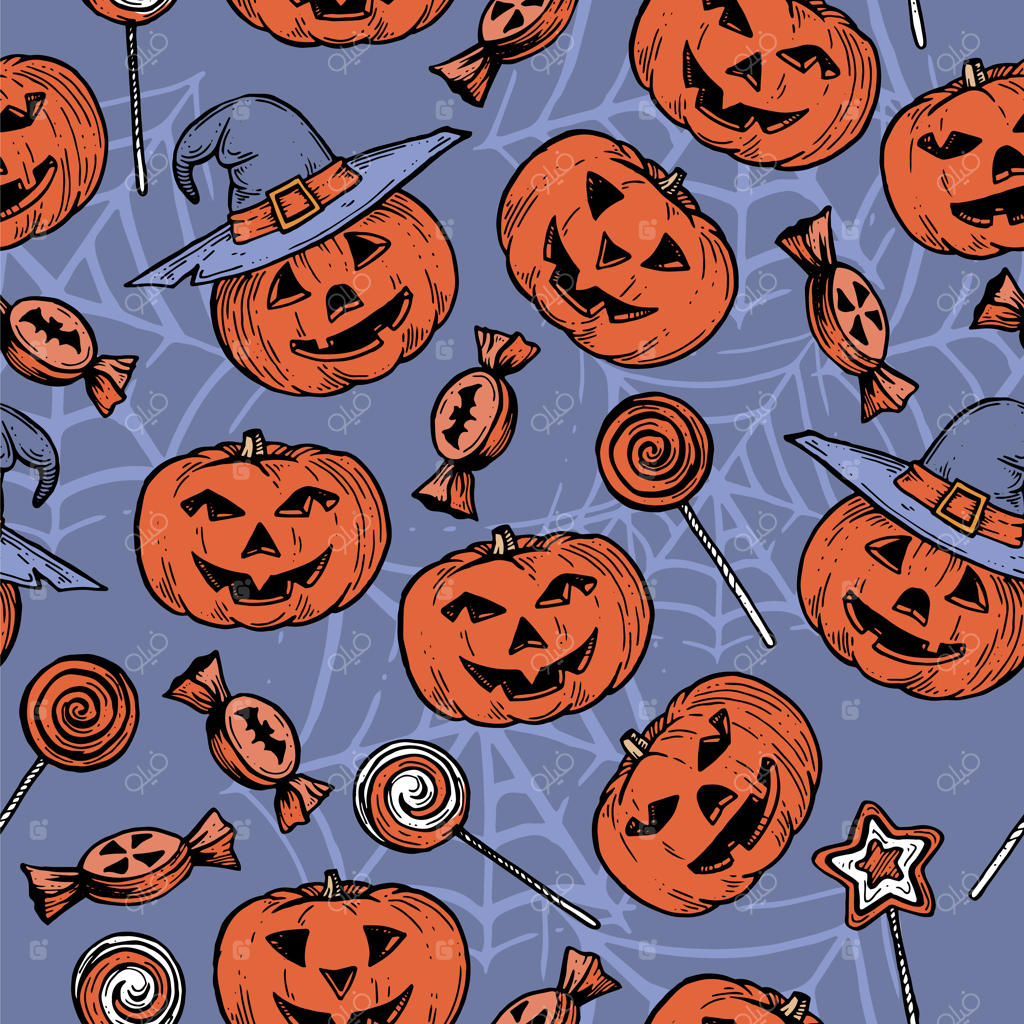 پترن کدو حلوایی برای هالووین