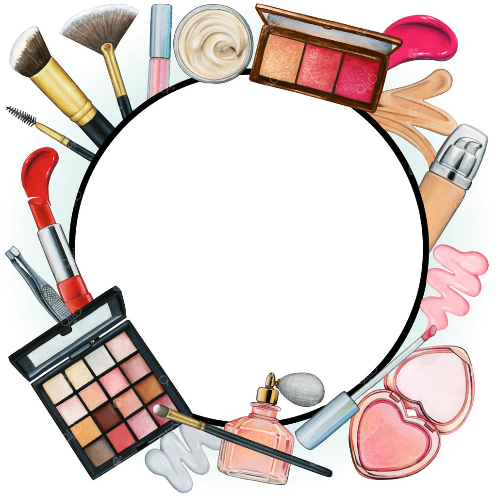 قاب آبرنگی با طرح دستی لوازم آرایش