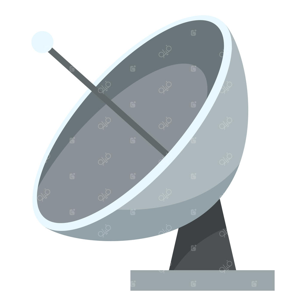 دیش ماهواره‌ای بزرگ در حال دریافت سیگنال از فضا