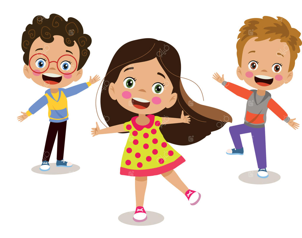 بچه‌های خوشحال و بامزه پشت به هم