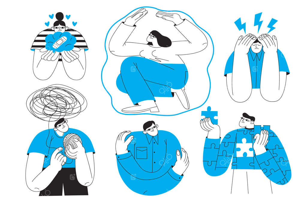 مجموعه‌ای از تصاویر مفهومی سلامت روان