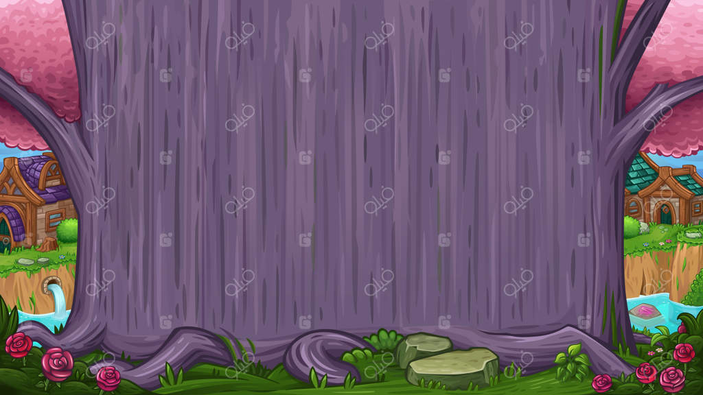 دره زیبا با درخت بنفش جادویی