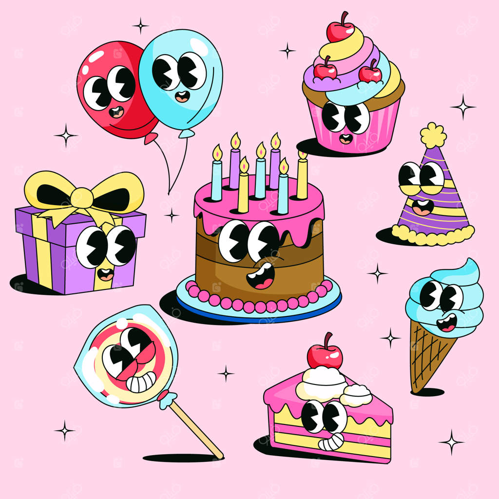 عناصر طراحی دستی مجموعه تولد