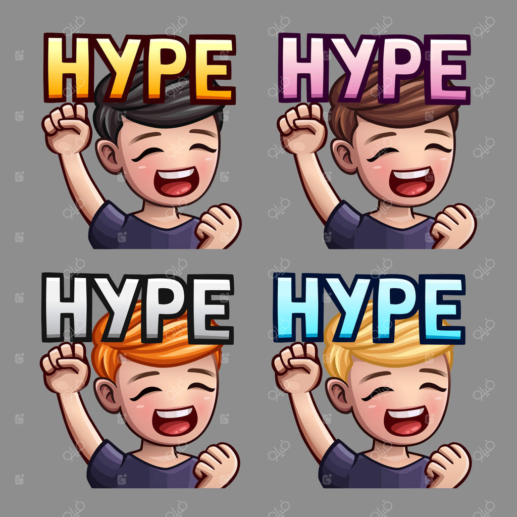 آیکون‌های احساسی مرد شاد و پر انرژی برای شبکه‌های اجتماعی و استیکرها