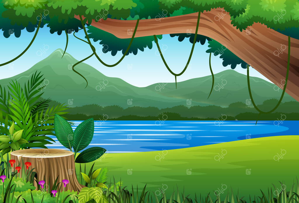 پس‌زمینه منظره طبیعی با کوه