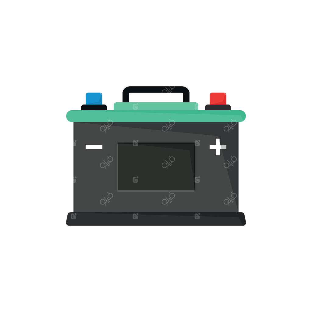 آیکون مجموعه باتری قلیایی به سبک تخت. تصویر برداری از باتری با اندازه‌های مختلف روی پس‌زمینه‌ای جداگانه. مفهوم کسب و کار شارژ مجدد باتری.