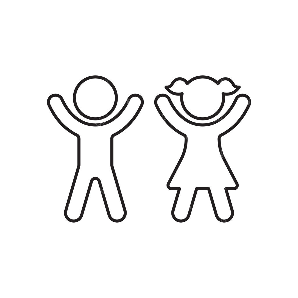 آیکون ساده کودک با سبک مدرن و خطوط تمیز