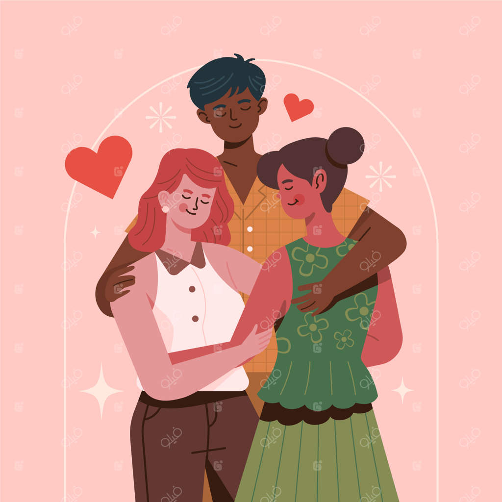 تصویرسازی چندهمسری با دست طراحی شده