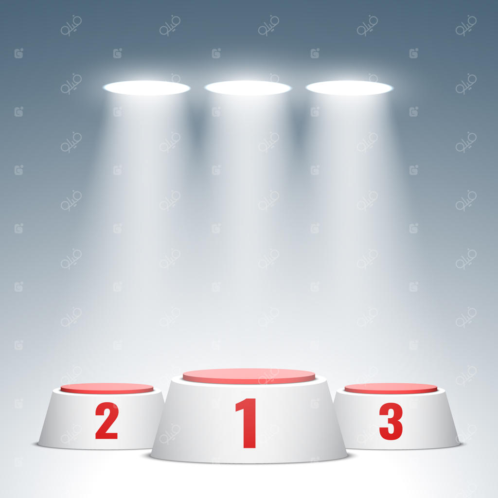 سکوی قهرمانی قرمز و سفید. پایه.