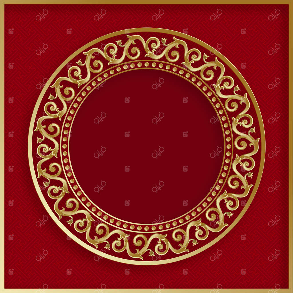 قاب چینی با عناصر شرقی بر روی پس‌زمینه رنگی