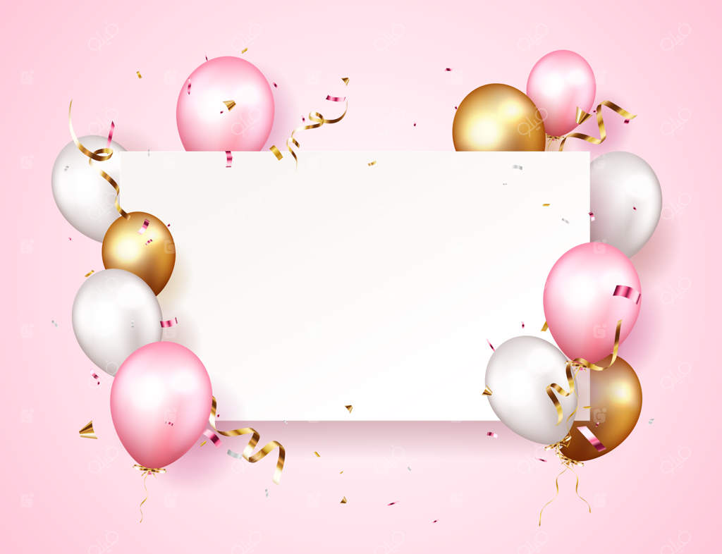 جشن با کاغذهای طلایی و بادکنک‌ها