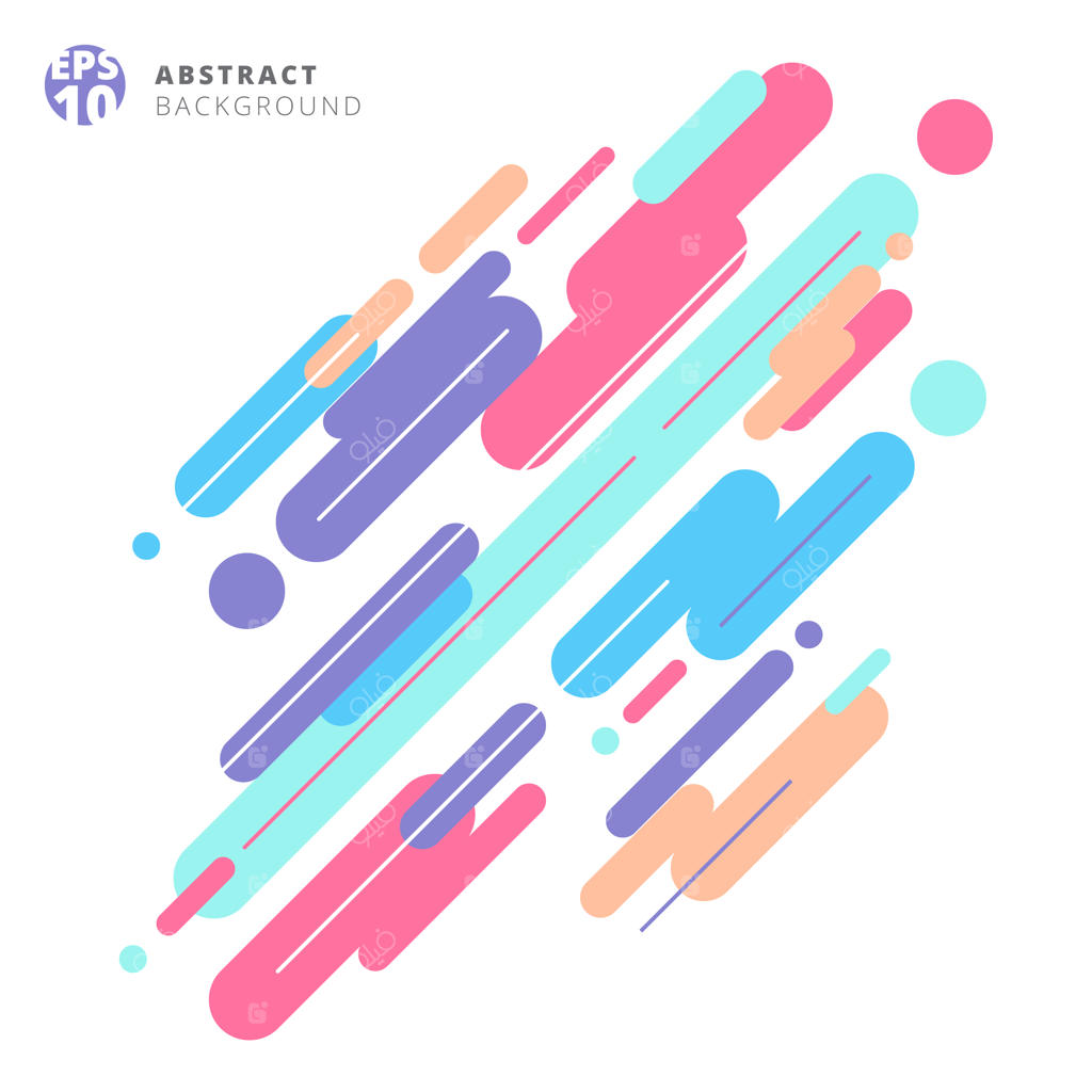 ترکیب سبک مدرن انتزاعی با الگوی خطوط گرد و رنگارنگ روی پس‌زمینه سفید.