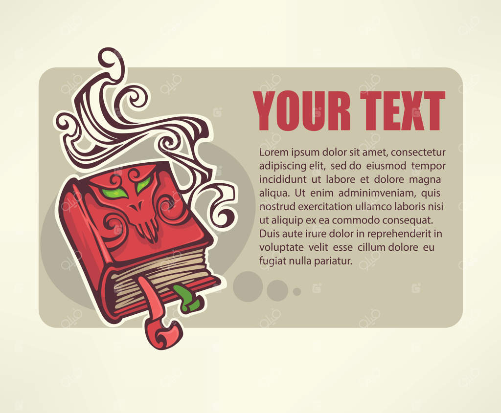 تصویر کتاب جادویی با فضایی برای متن