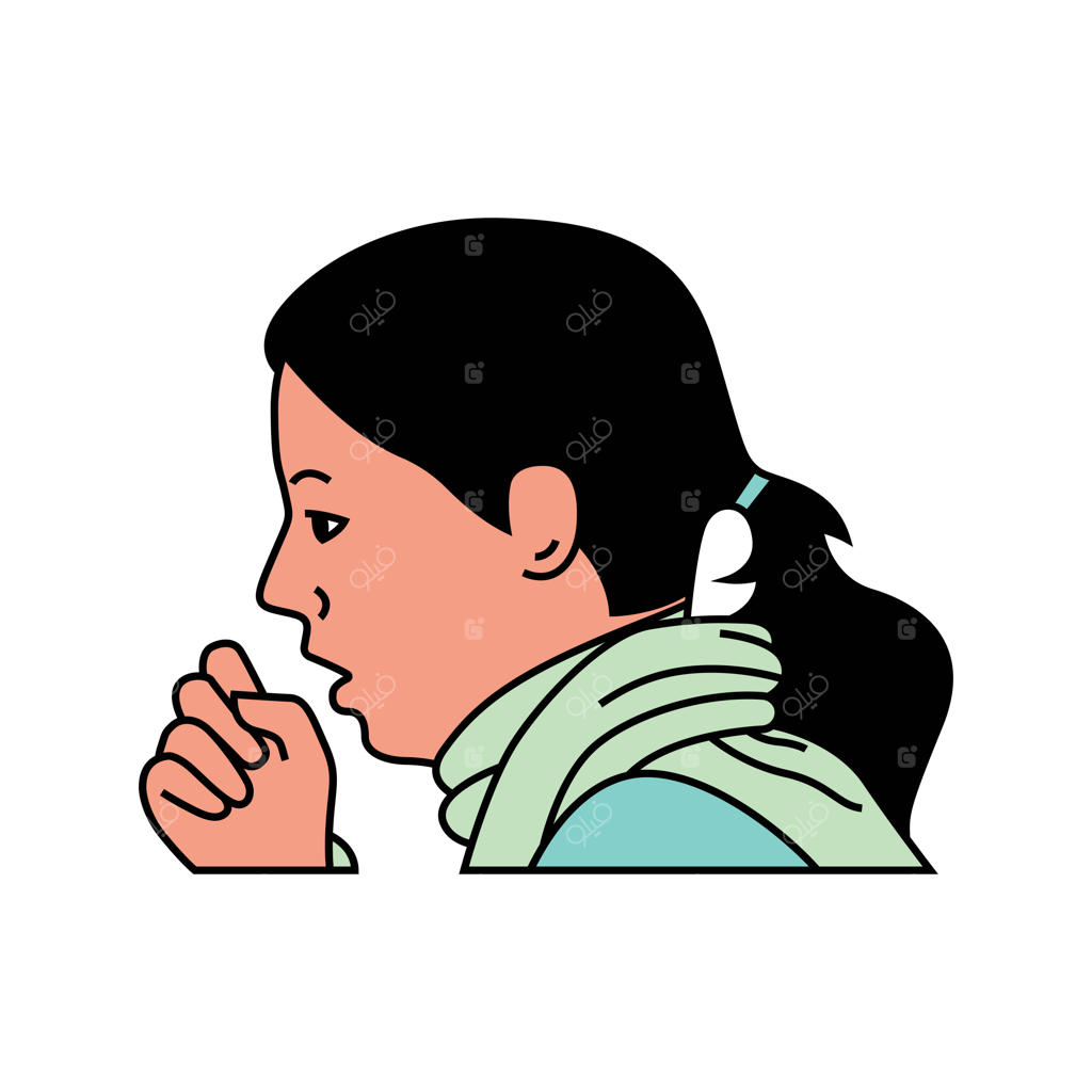 زنی در حال سرفه کردن