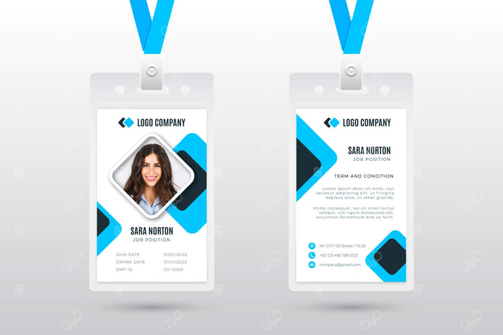 قالب کارت شناسایی کارمند با عکس