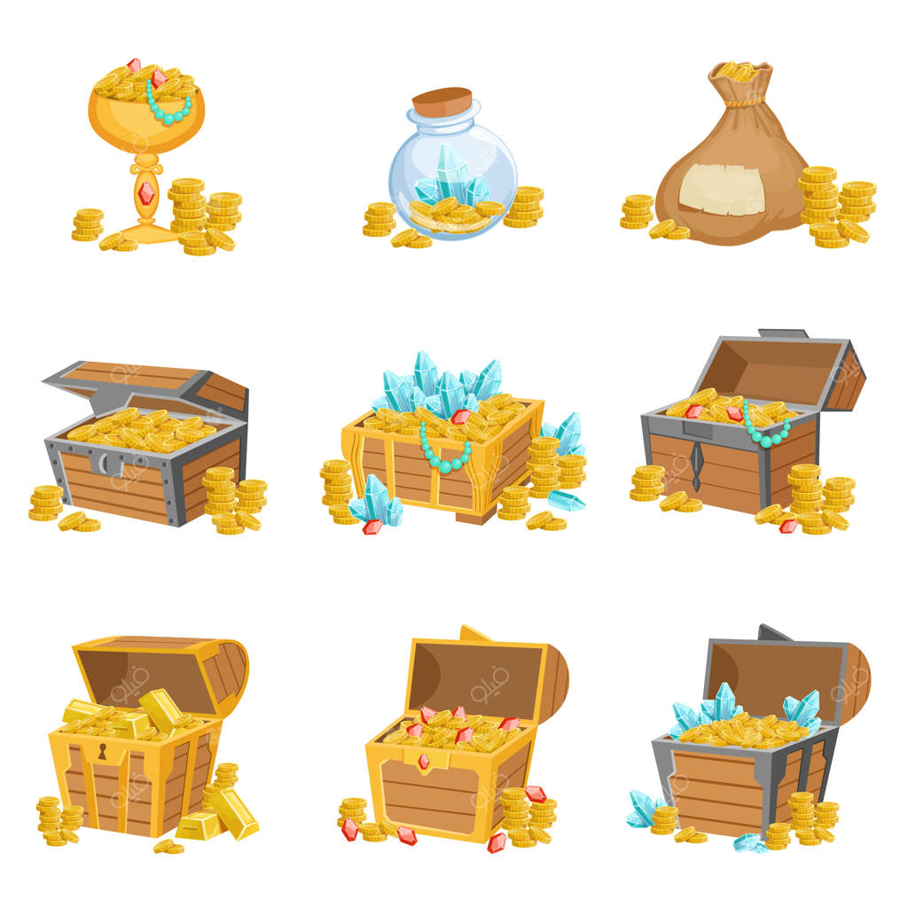 عناصر طراحی گرافیکی گنج و ثروت