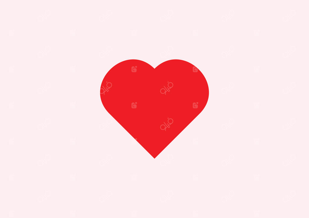 شکل قلب قرمز