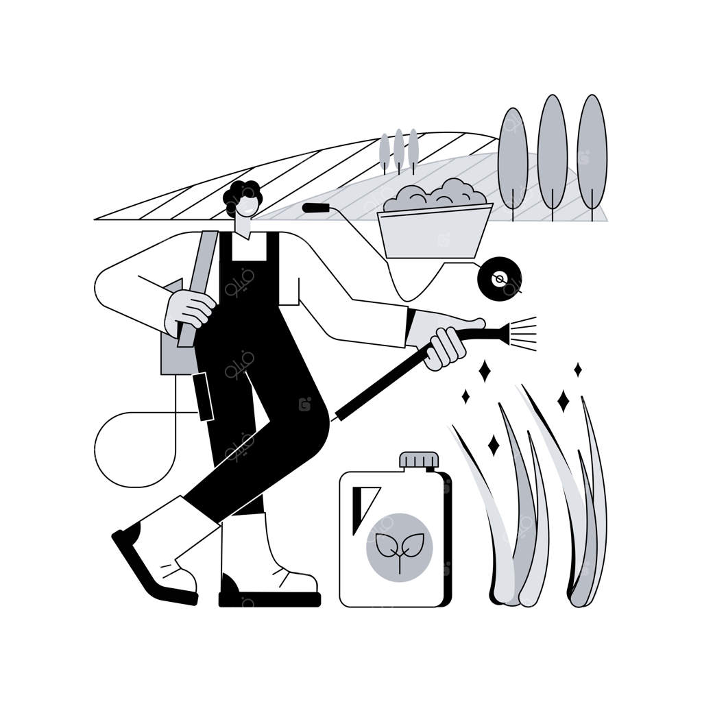 تصویر مفهومی کود چمن به صورت وکتور