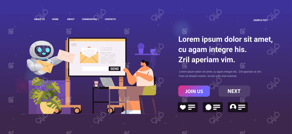 زن‌ تاجر و ربات کمکی: دریافت یا ارسال پیام‌های ایمیل با هوش مصنوعی و اعلان‌ها