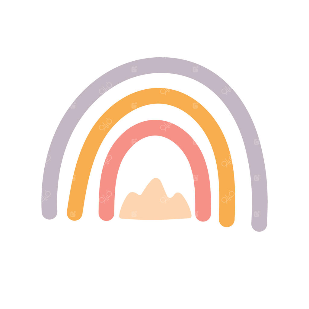 تصویرسازی رنگین‌کمان با المان کوهستان