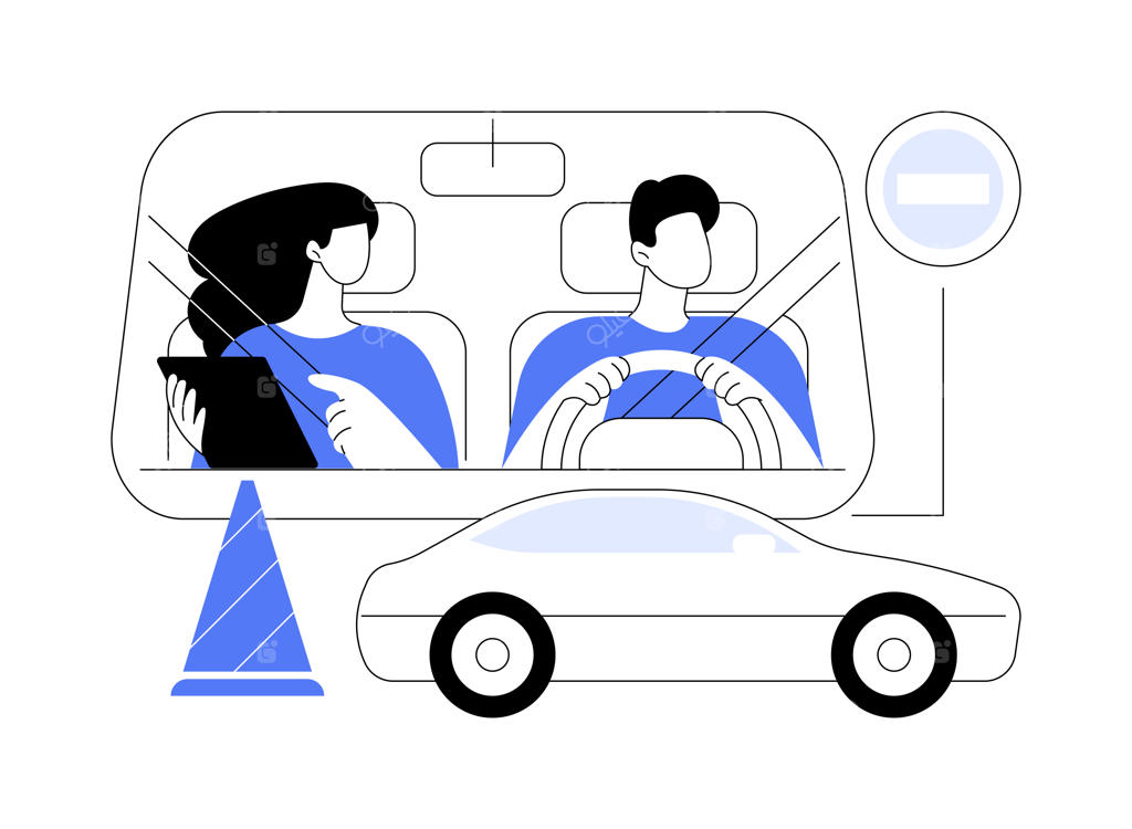 تصویرسازی وکتور مفهوم انتزاعی آموزش رانندگی