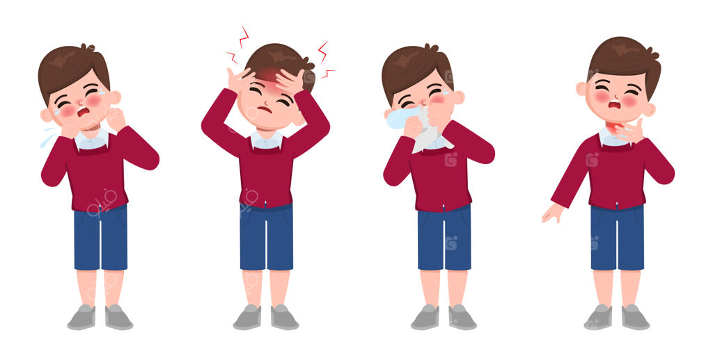 پویانمایی بامزه کودکان بیمار با علائم ناراحتی