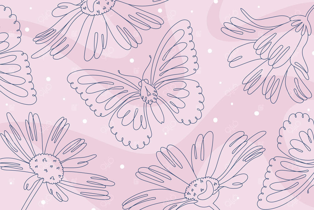 پس‌زمینه‌ای با طرح پروانه خطی ساده