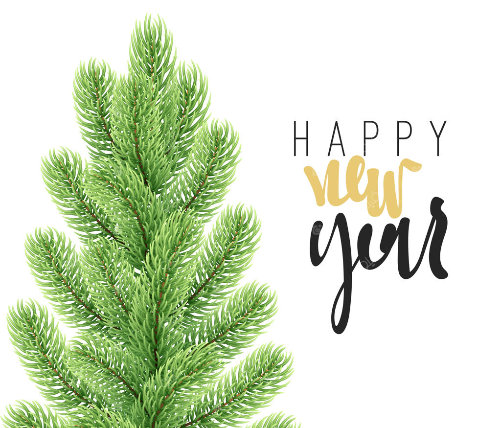 کریسمس مبارک و سال نو پر از شادی! پس‌زمینه‌ای با شاخه‌های کاج. کارت تبریک و بنر. تصویر سازی وکتور