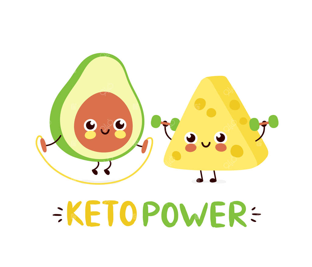 آووکادو و پنیر خوشحال و قوی در باشگاه ورزش می‌کنند.