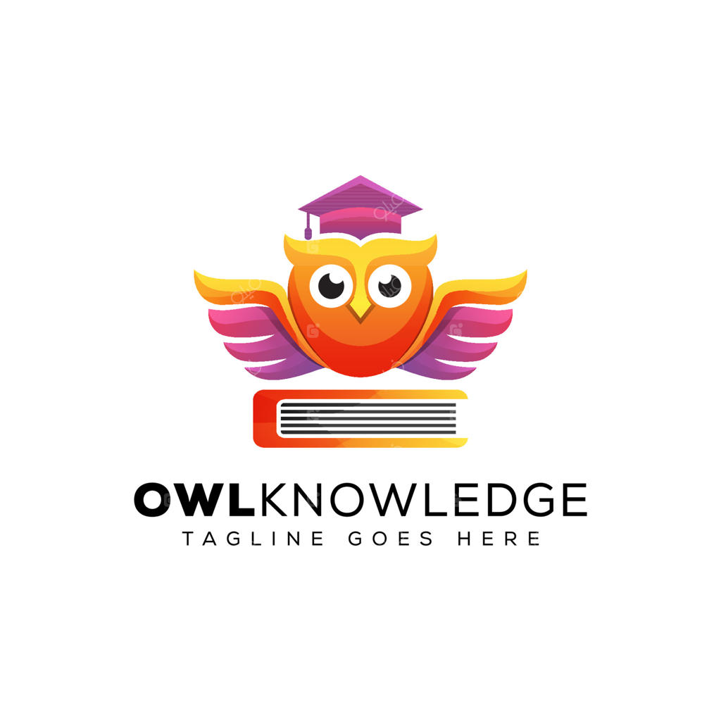 آگاهی شگفت‌انگیز جغد با لوگوی تحصیلی کتاب، لوگو آموزش مدرسه و تمپلیت لوگوی پرنده دانش‌آموخته