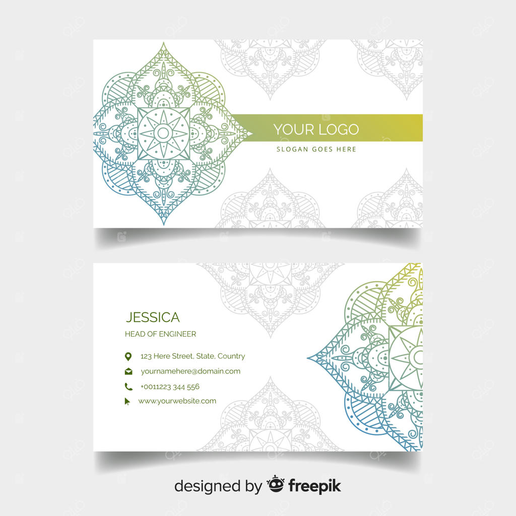 کارت ویزیت زیبا به سبک ماندالا