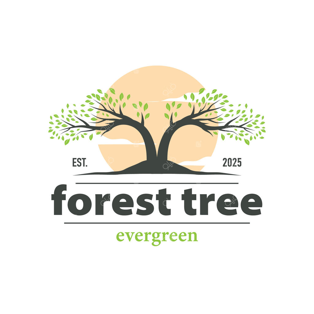 مفهوم سیلوئت درخت برای لوگوی زمین بازی کودکان - ایده‌ای طبیعی از درخت به‌عنوان زمین بازی و جنگل سبز برای نماد برند محصول یا قالب پوستر.