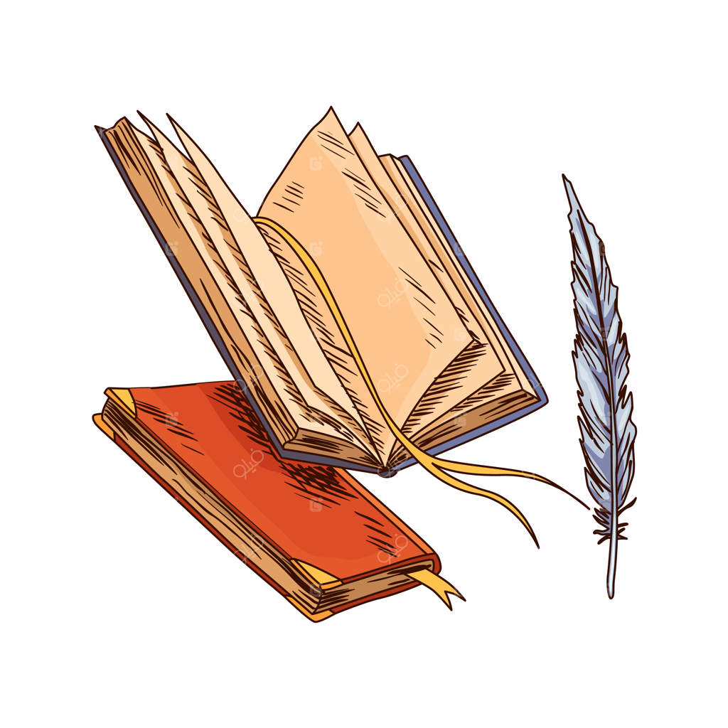 کتاب قدیمی، کاغذ یادداشت کهنه با قلم پر آنتیک و پارچمنت باستانی