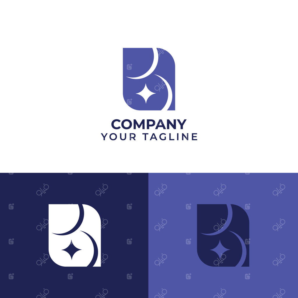 تصویر لوگو ماه و ستاره به سبک هندسی