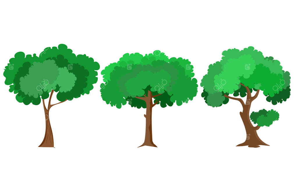 طراحی وکتور درخت به سبک فلت