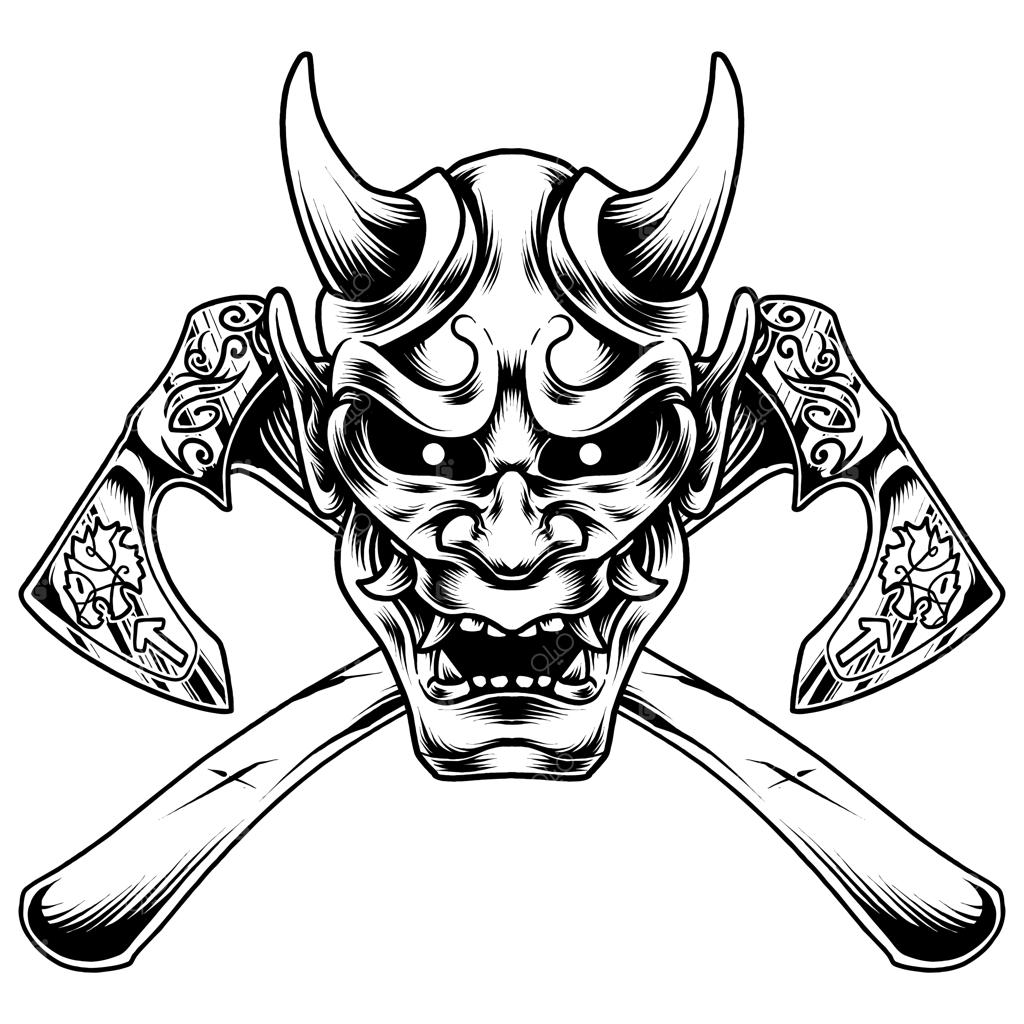 طراحی ماسک هانیا با تصویر تبر