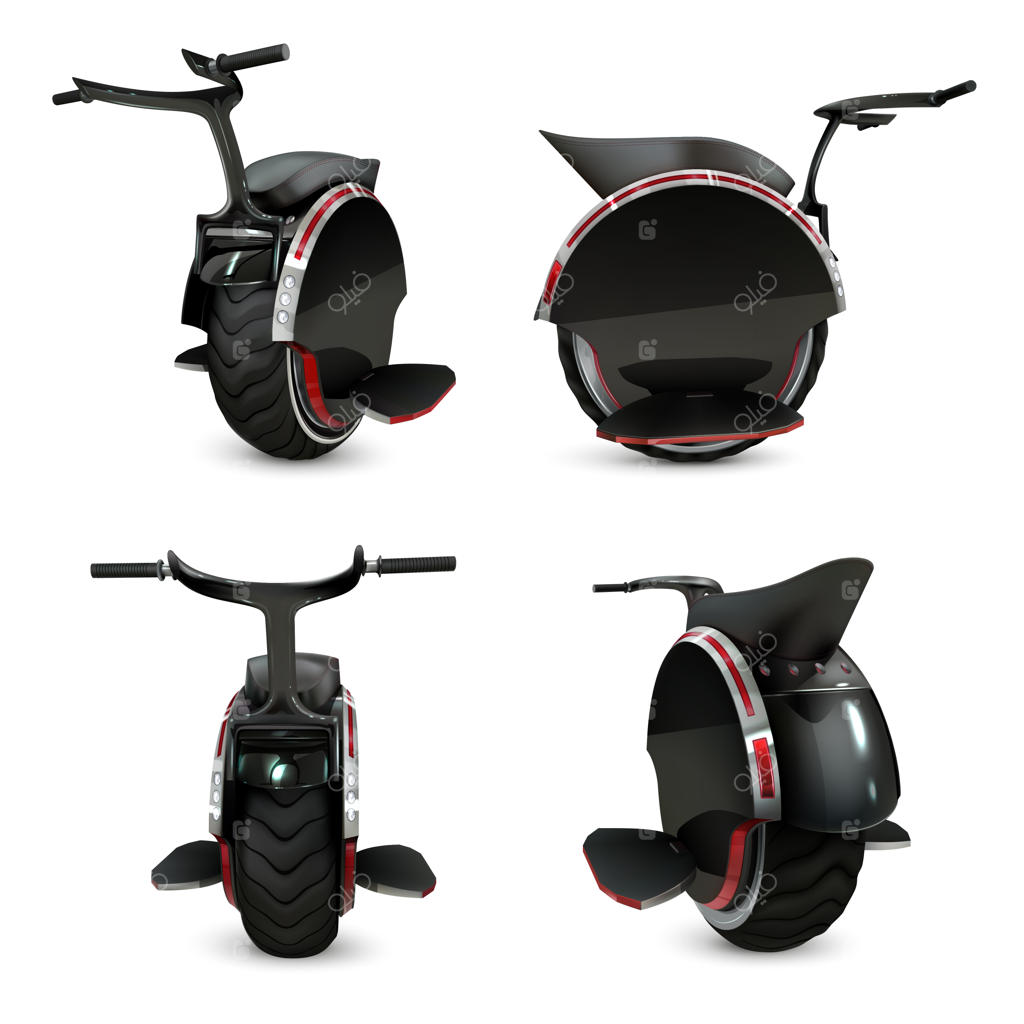 مجموعه‌ای واقعی از تک‌چرخ سیاه