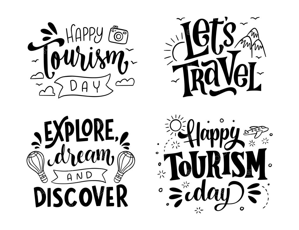 مجموعه برچسب‌های دست‌ساز روز جهانی گردشگری