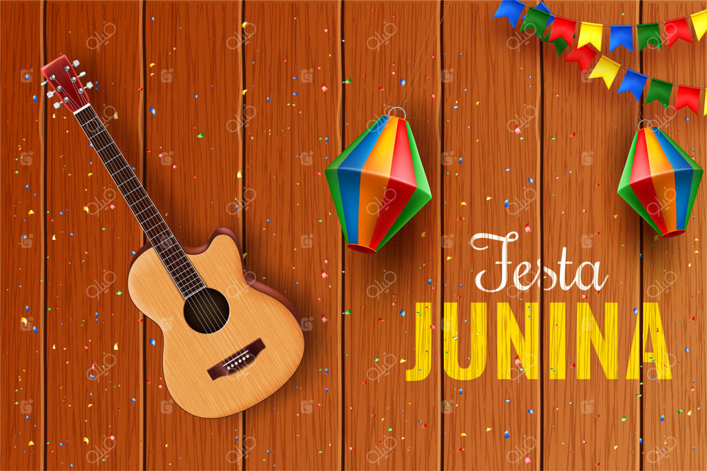 طراحی بنر فستا جونینا با پس‌زمینه چوبی