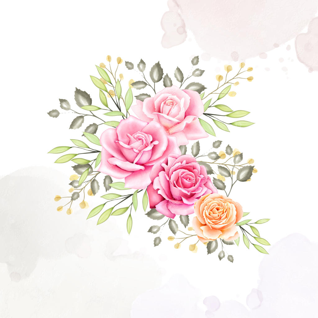 کارت عروسی زیبا با پس‌زمینه رنگ‌آب